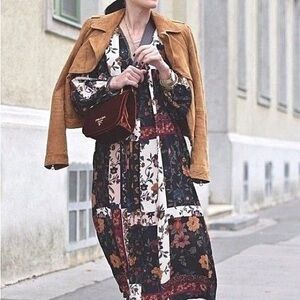 Zara Trafaluc Black Floral Dress